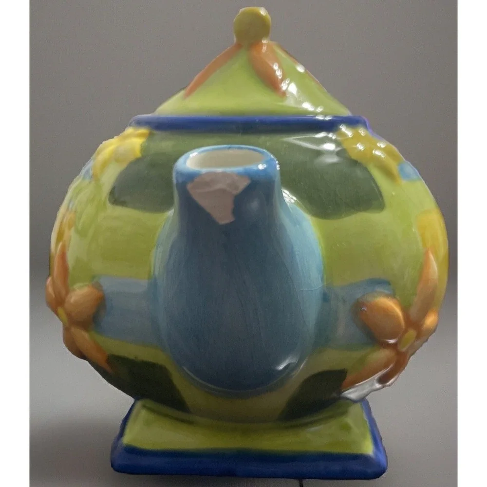 Vintage Oneida Kitchen Country Bouquet Miniature China Teapot MODERN FLORAL